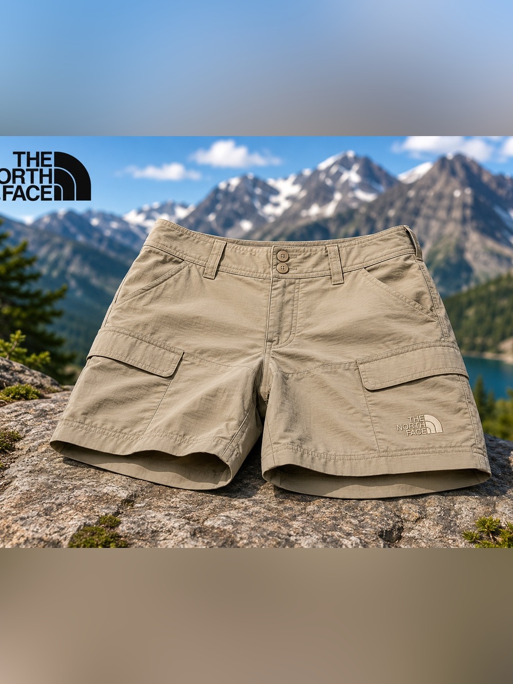 The North Face Beige Cargo Shorts